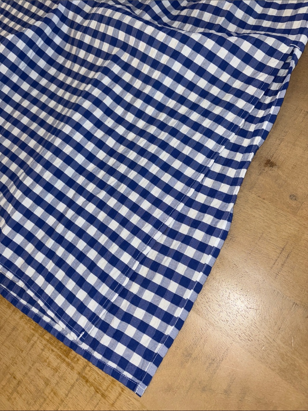 Universal Thread Blue White Gingham Midi Skirt Side Slits Pockets Large Smocked - Picture 5 of 8